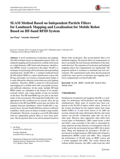 SLAM Method Based on Independent Particle Filters for